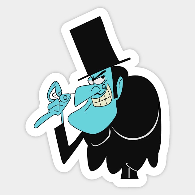 Snidley Whiplash - Rocky Bullwinkle - Dudley Do-Right Sticker by LuisP96